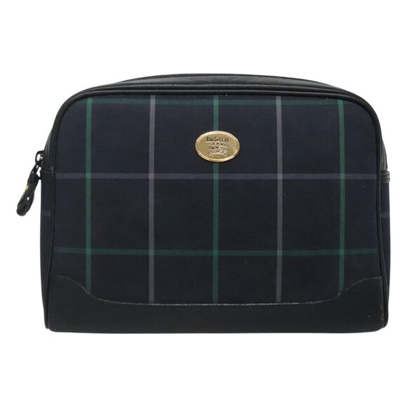 Burberry Navy Canvas Clutch Bag (Pre-Owned) - Picture 1 of 16